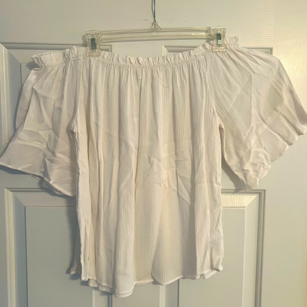 White off the shoulder lightweight top
